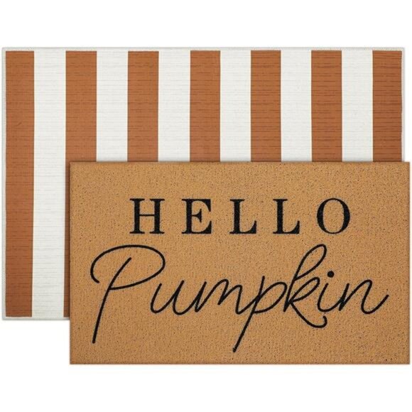2‎ Pcs Door Mat Welcome Non Slip Coir Mats Floor Layering Doormats Seasonal for - Picture 1 of 7